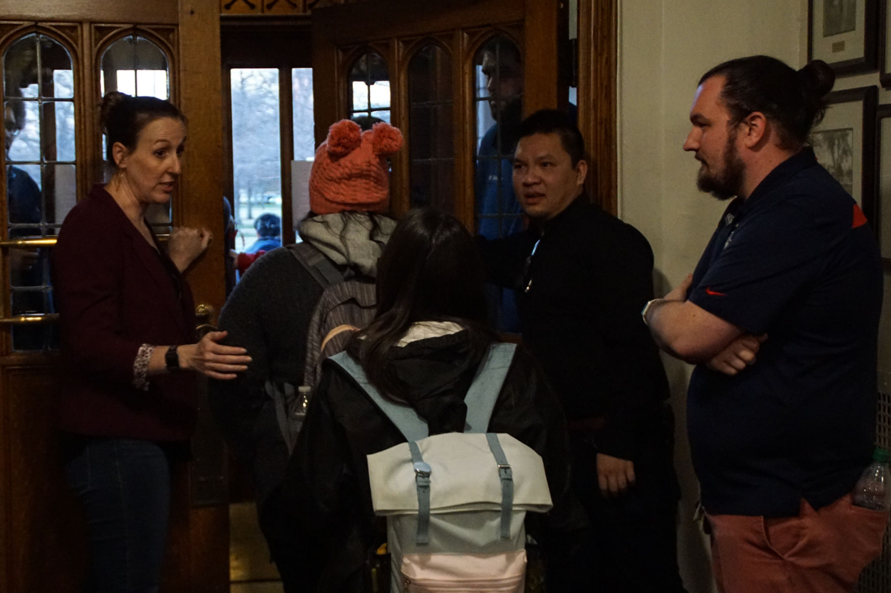 Participants leaving